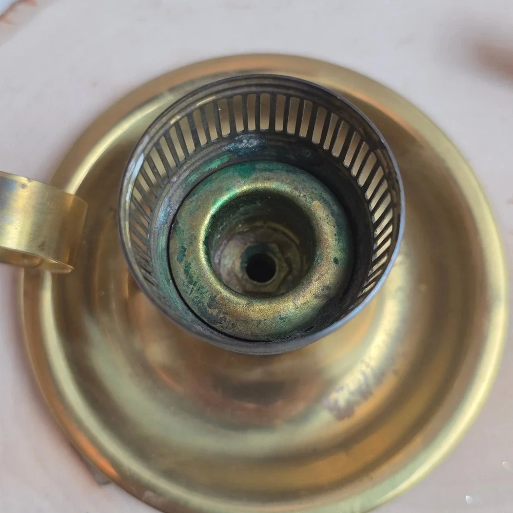 Vintage 30s Chase Brass Chamberstick Candle Holder Pair‎ Colonial